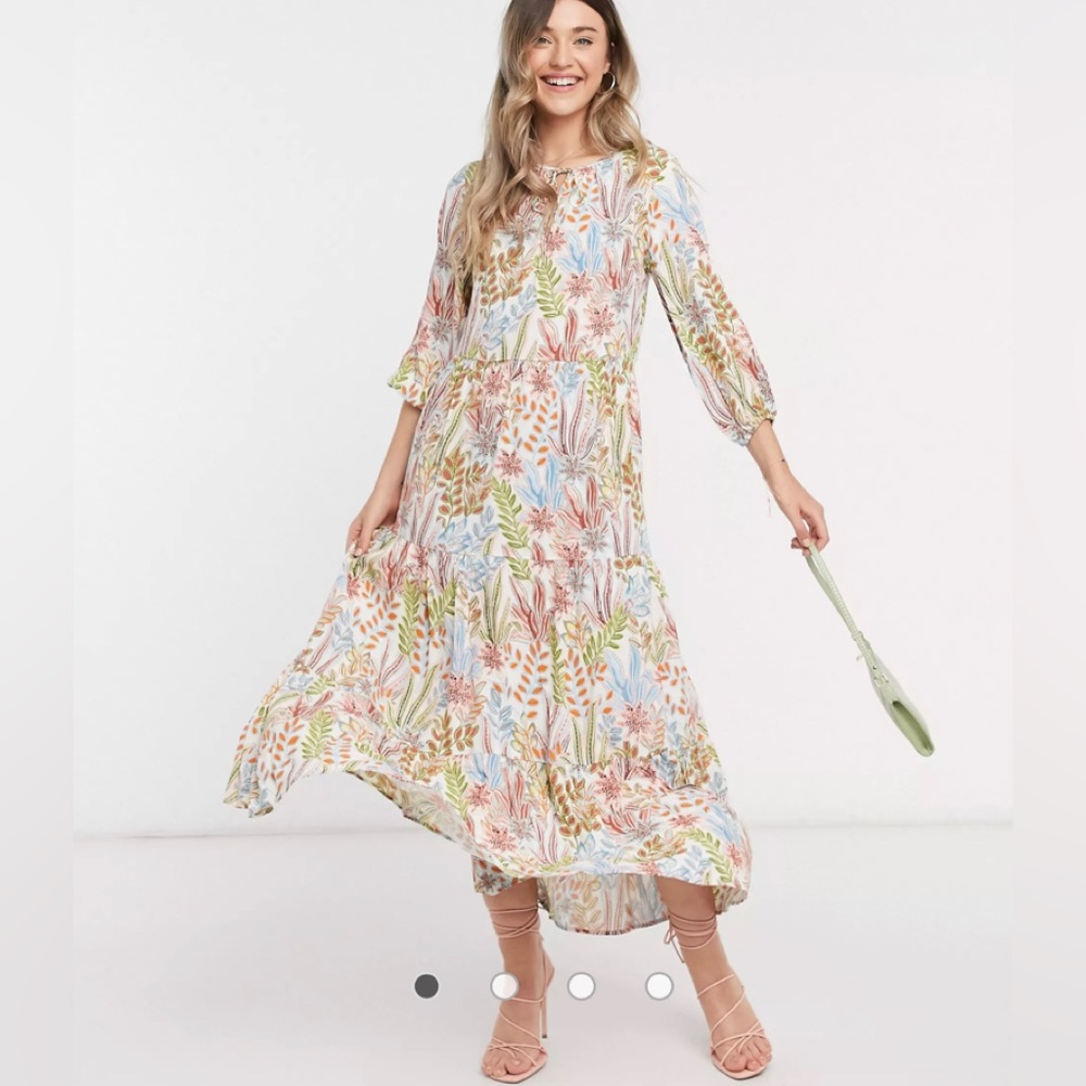 ASOS Floral Maxi Dress in Pastel Multi
